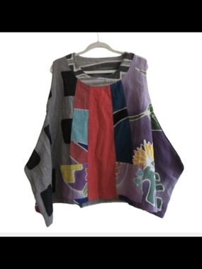Bohemian Patchwork Sleeveless Top - Multicolor- One Size